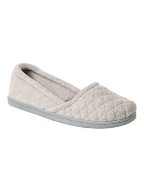Dearfoams Katie Quilted Slip-On Slipper in Light Gray